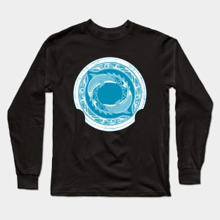 Dolphins on Atlantean Shield Long Sleeve T-Shirt